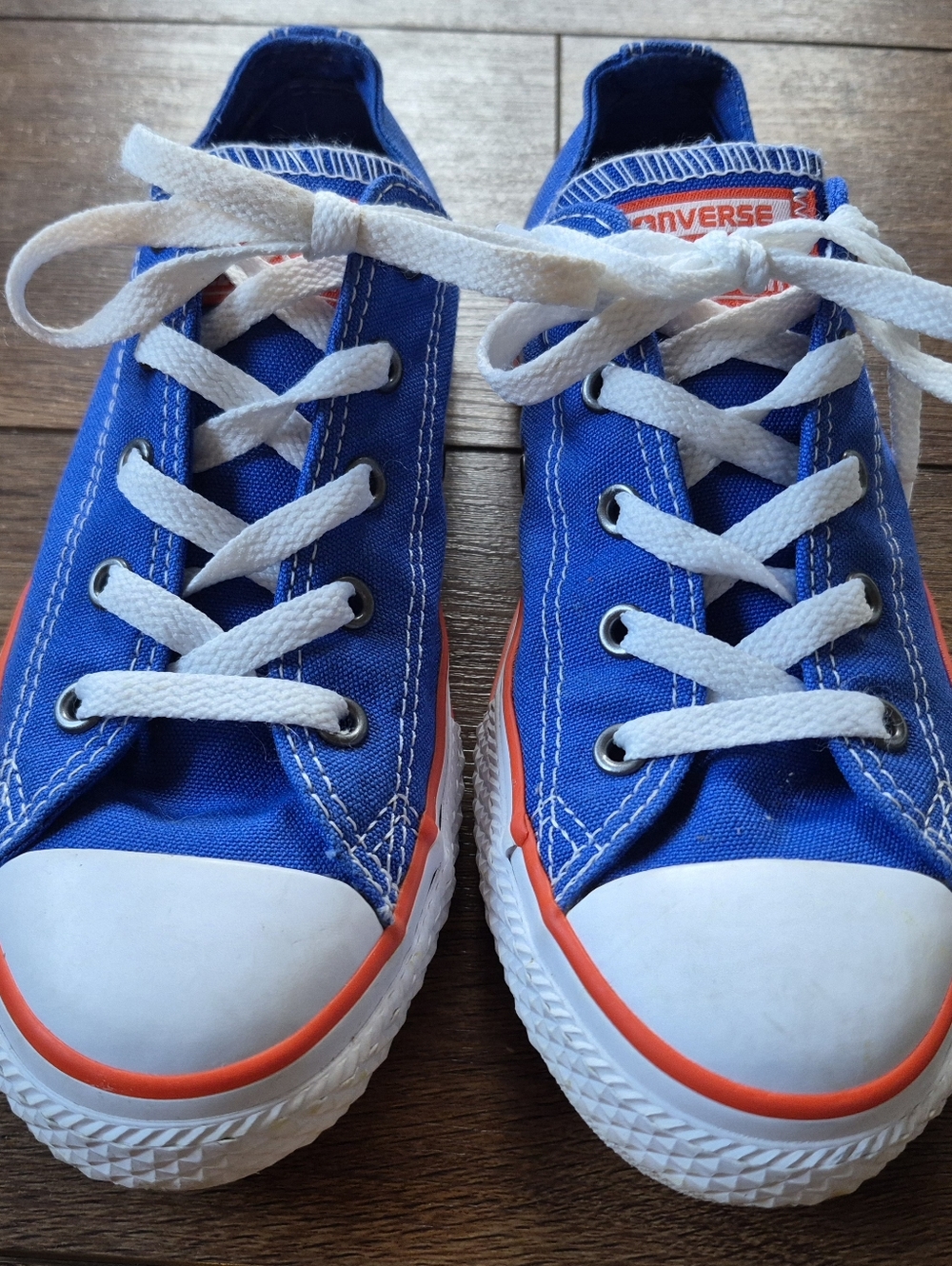 Converse All-Star Low-Top Sneakers Blue Orange Sz Youth 3 Florida Gator Fan! - Picture 1 of 5